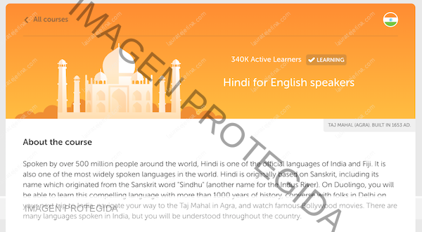 aprender hindi online curso duolingo